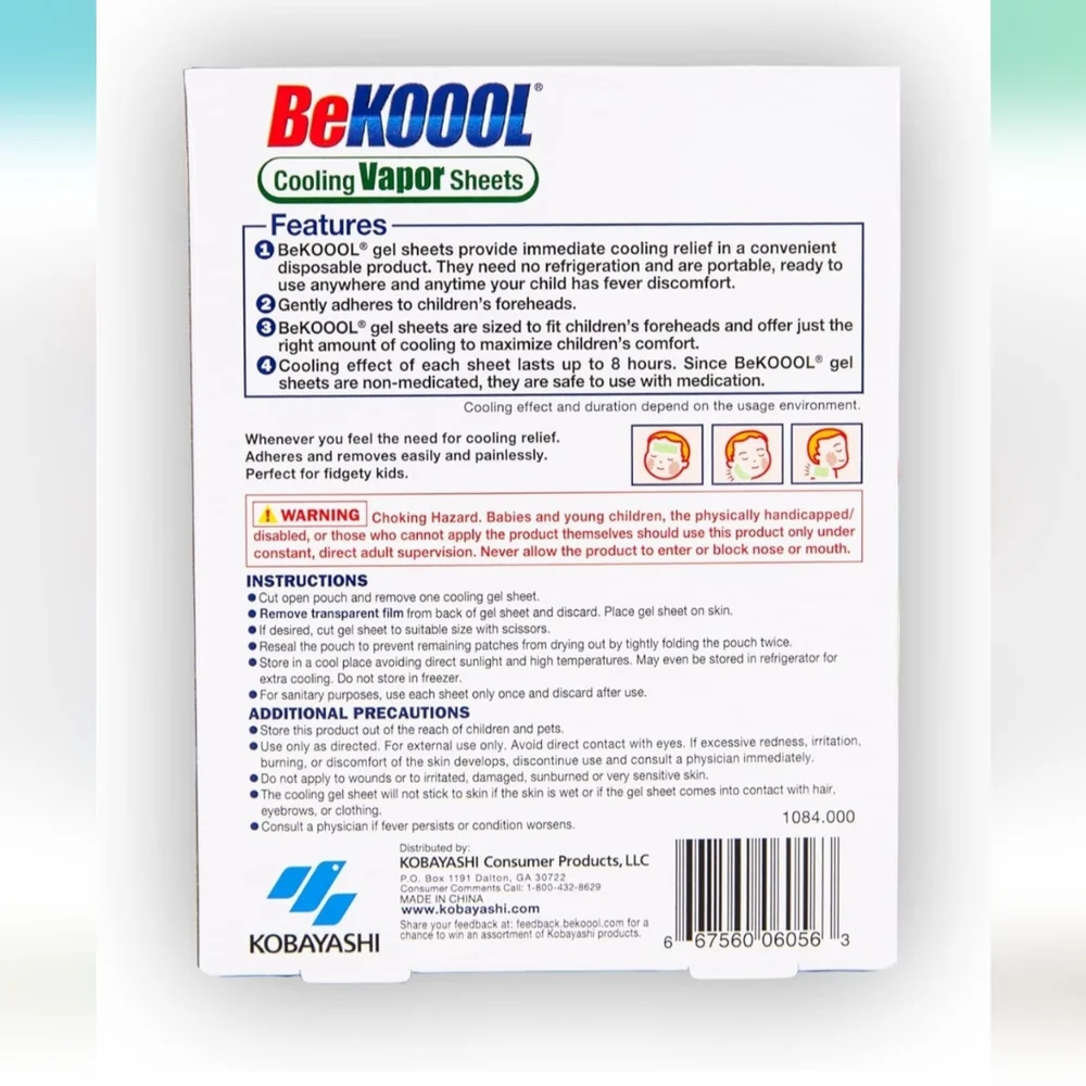 BeKOOOL Cooling Vapor Sheets 2 pack (8 sheets) NEW